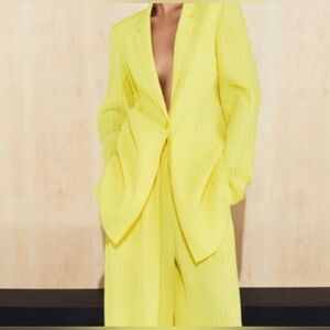 Textured Plisse Single Button Blazer